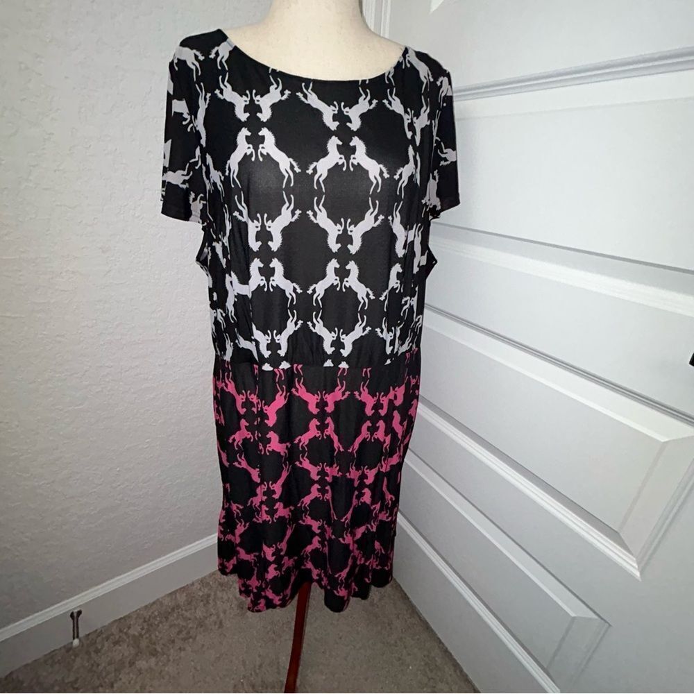 Anna Scholz Horse Print Knee Length Dress
